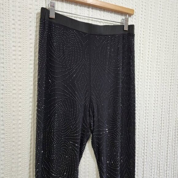 Fashion Nova Always A Baddie Rhinestone Mesh Leggings in Black Size Large - Picture 9 of 12